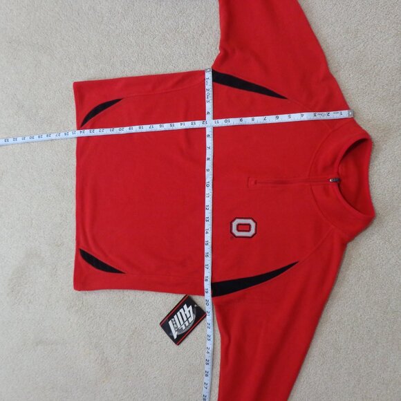 Ohio State Buckeyes Sweater Red 1/4 Zip Fleece Sweatshirt OSU Football Adult's L - Picture 4 of 6